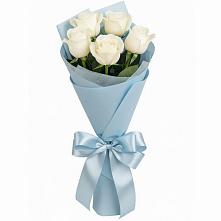 Букет 5 Белых роз Проуд в Сосны