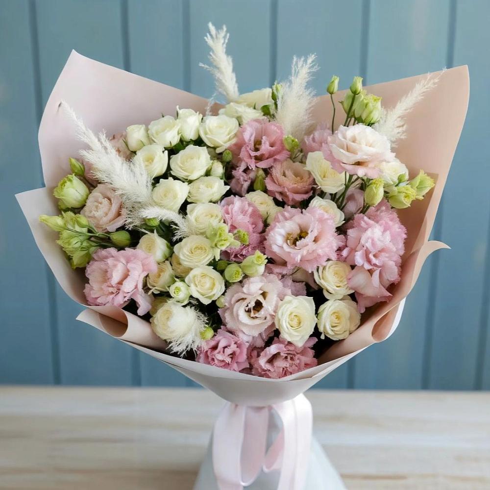 Букет цветов из: Альстромерии и Розы в Сосны