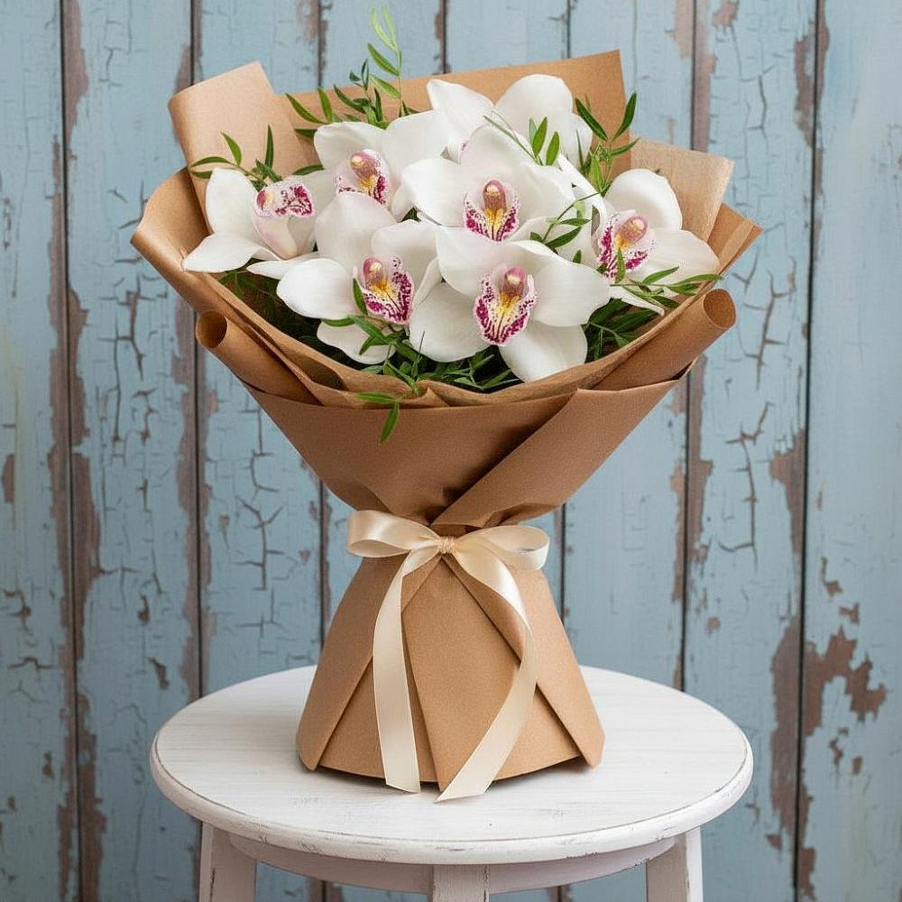 Букет цветов из: Орхидеи и Розы в Сосны