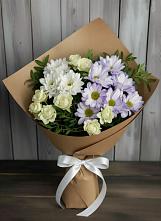 Букет цветов из:  Хризантемы и Розы в Сосны