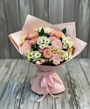 Букет цветов из:  Гвоздики, Розы и Хризантемы в Сосны