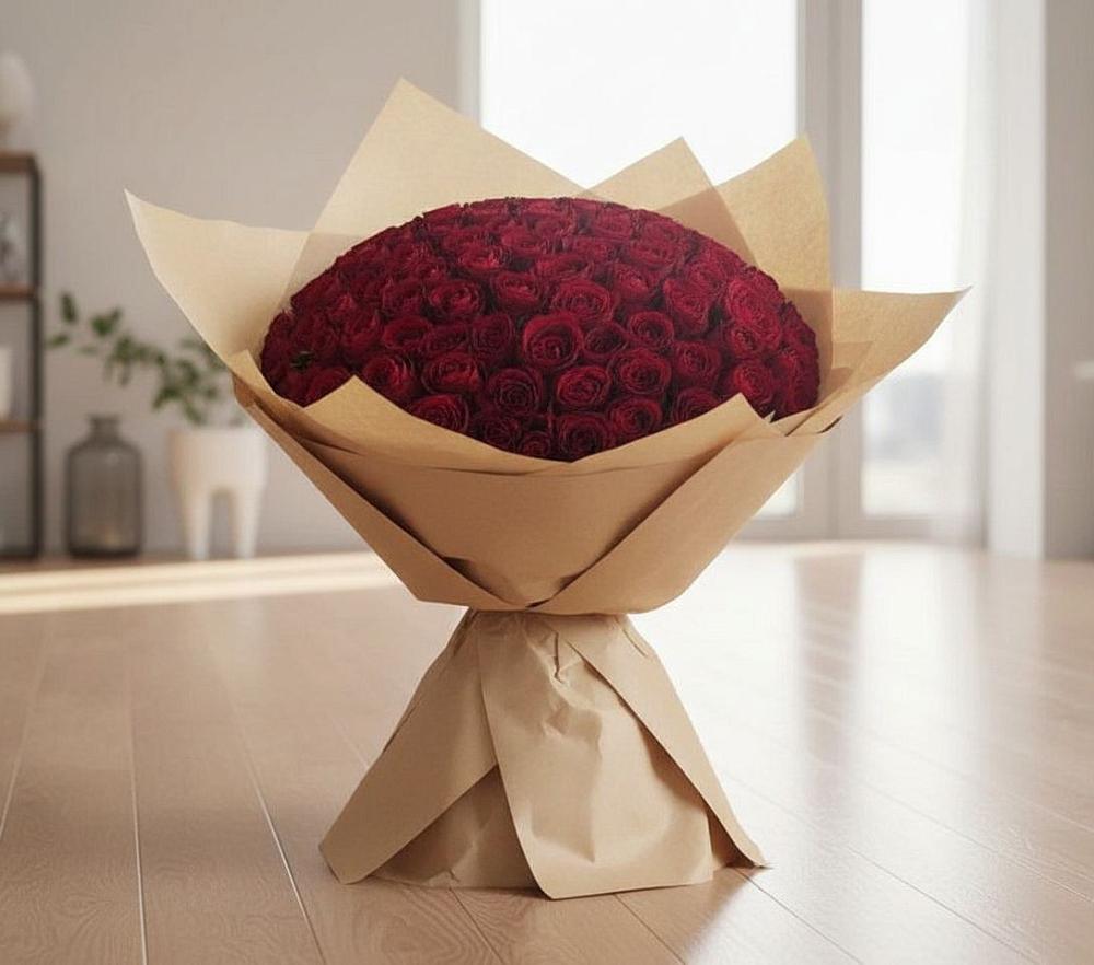 Букет 101 Красная роза в Сосны