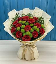 Букет цветов из:  Розы и Хризантемы в Сосны