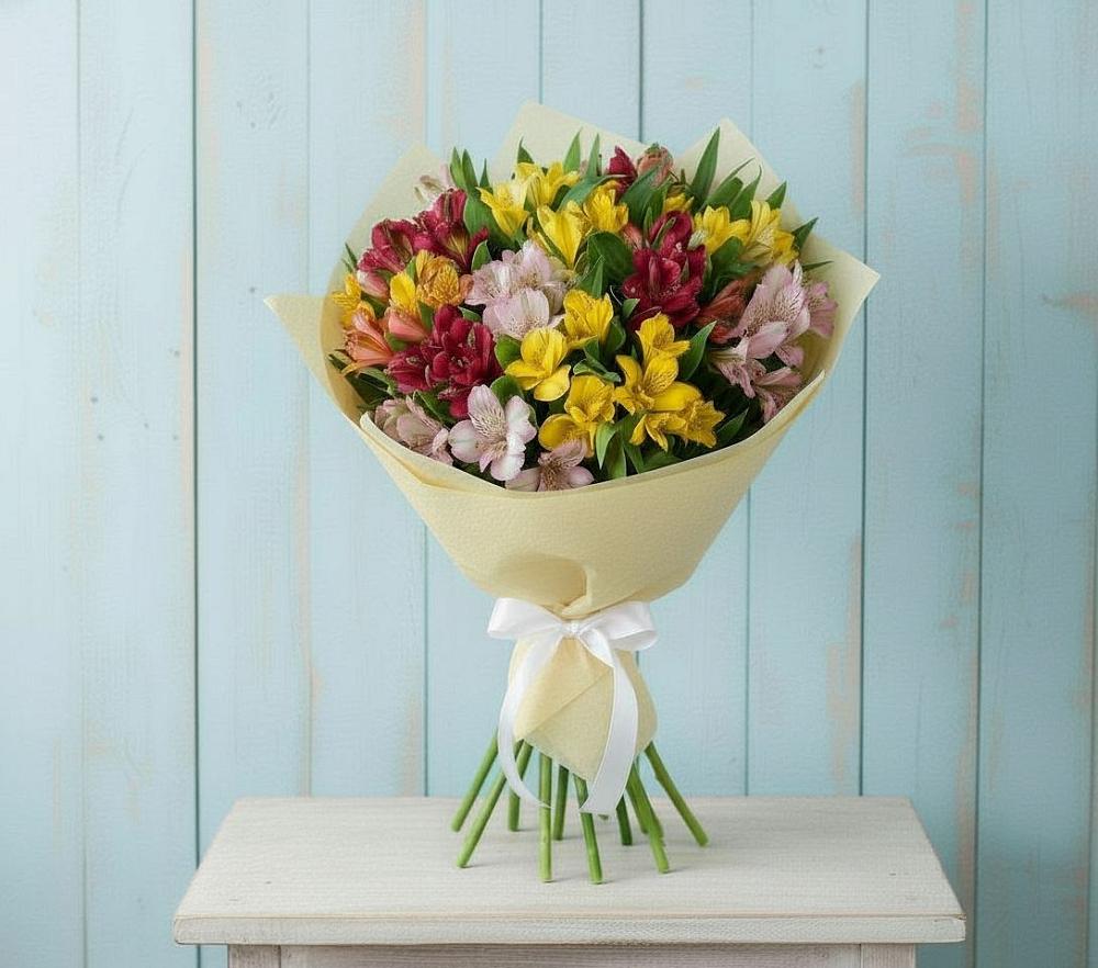 Букет цветов из: Альстромерии в Сосны