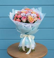 Букет цветов из:  Хризантемы и Розы в Сосны