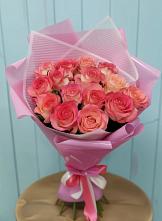 Букет 15 Розовых роз Равель в Сосны