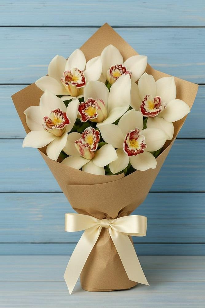 Букет цветов из: Орхидеи и Розы в Сосны